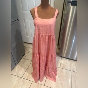 Chic Pink Tiered Maxi Dress